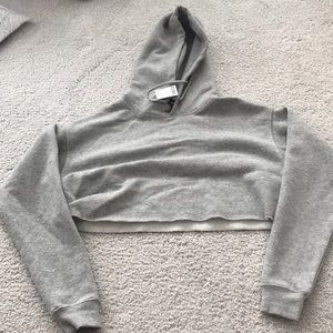 Grey cropped hoodie